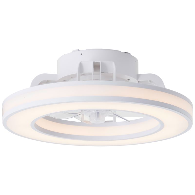 Ventilateur de plafond blanc moderne, Yari, 26W, RGBW LED, avec télécommande Ventilateur de plafond blanc moderne, Yari, 26W, RGBW LED, avec télécommande