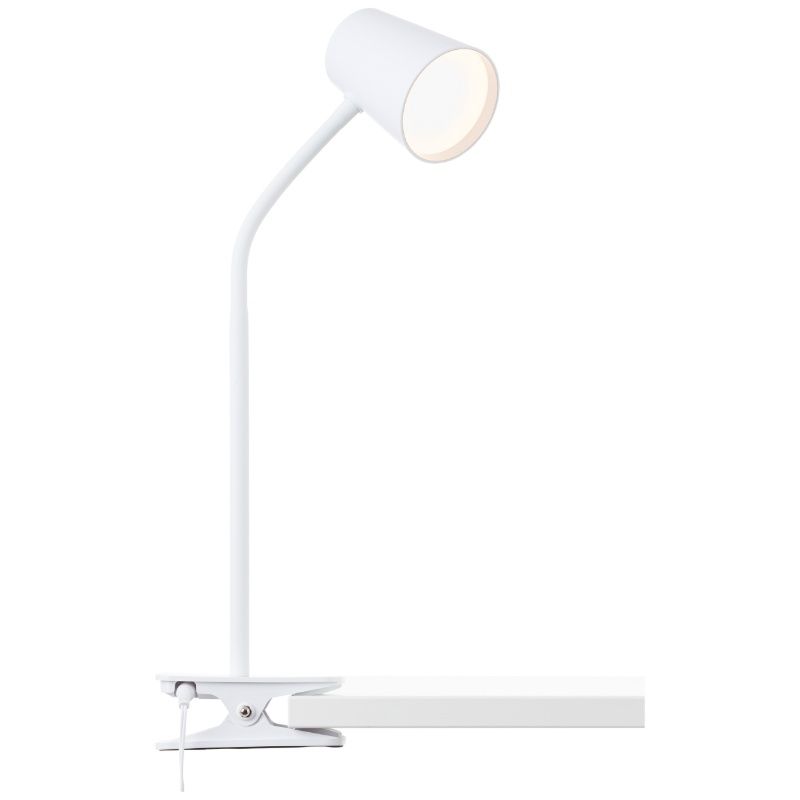 Lampe à pince blanche en plastique, Musab, 7W, 3000K LED, gradable en 3 étapes