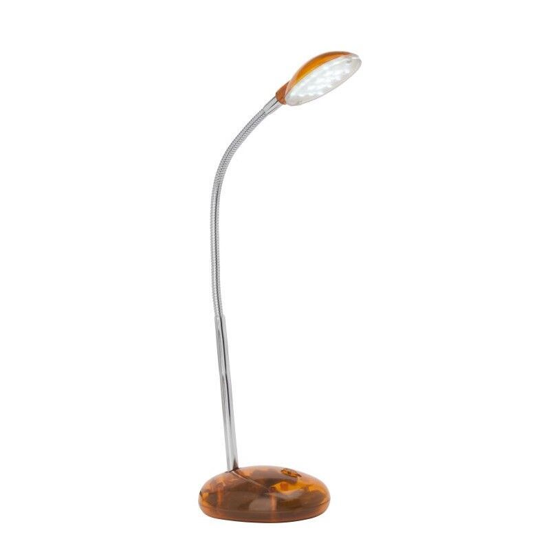 Lampe de bureau orange en plastique, Marenthe, 2W, 6000K LED, avec interrupteur Lampe de bureau orange en plastique, Marenthe, 2W, 6000K LED, avec interrupteur