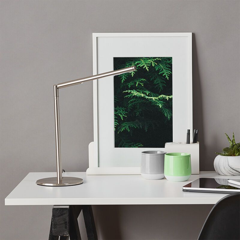 Lampe de bureau chromée design, Krisje, 6W, 6400K LED, avec interrupteur Lampe de bureau chromée design, Krisje, 6W, 6400K LED, avec interrupteur
