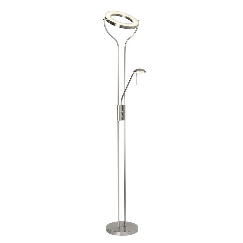 Lampadaire liseuse chromé design, Izabela, 18W, 3000K LED, avec interrupteur