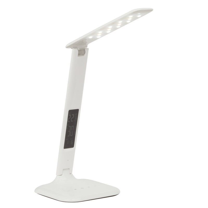 Lampe de bureau blanche moderne, Naila, 5W, blanc chaud à froid réglable LED, avec variateur tactile