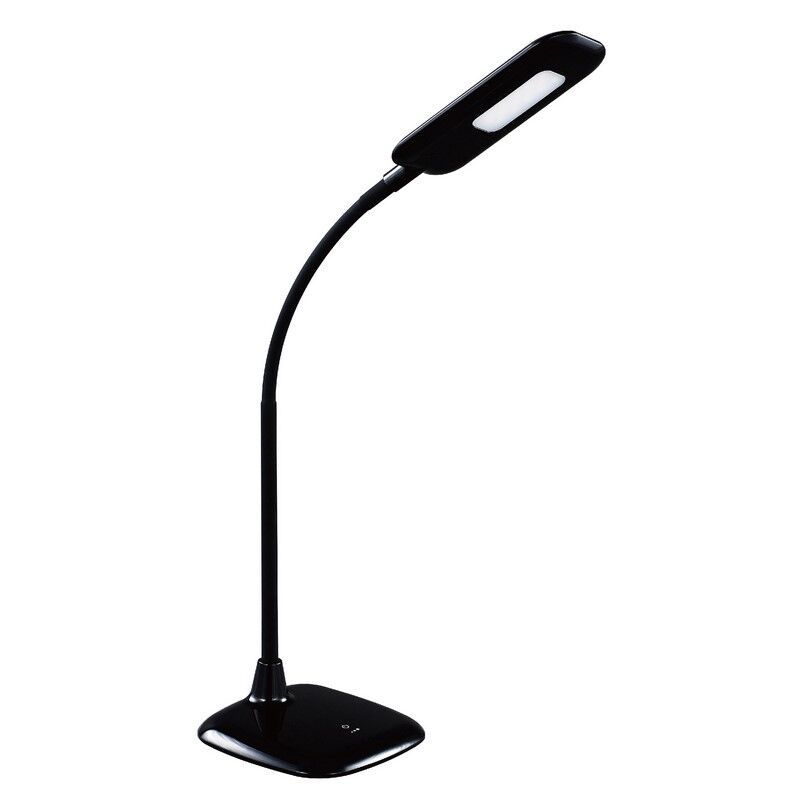Lampe de bureau noire en plastique, Jenoah, 5W, 6000K LED, avec variateur tactile Lampe de bureau noire en plastique, Jenoah, 5W, 6000K LED, avec variateur tactile