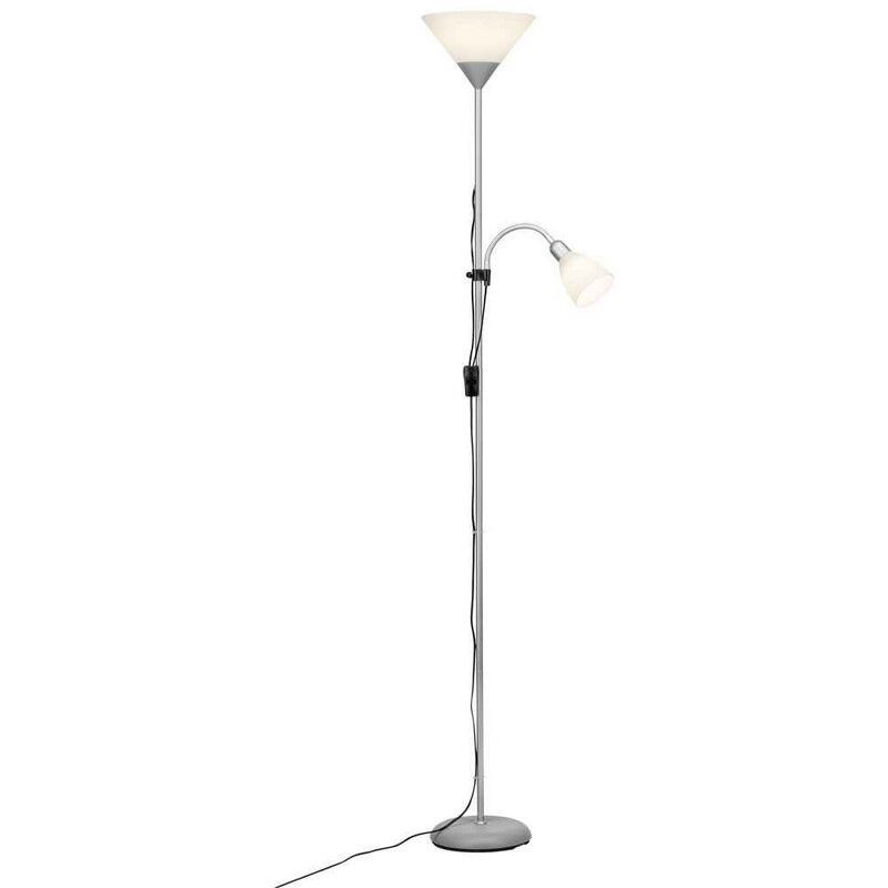 Lampadaire liseuse blanc en plastique, Josephina, avec interrupteur