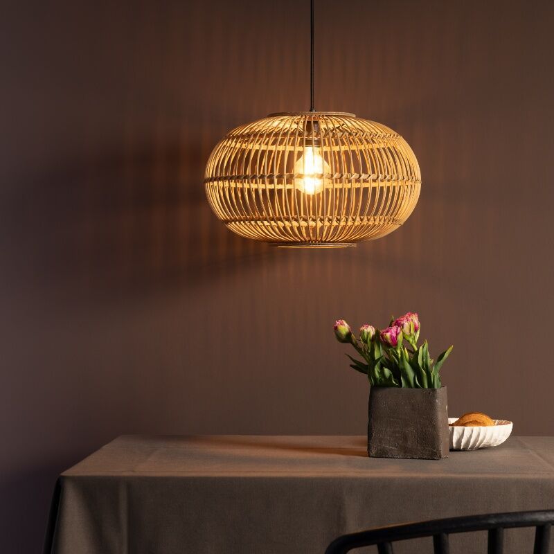 Suspension en rotin marronne, Sevim