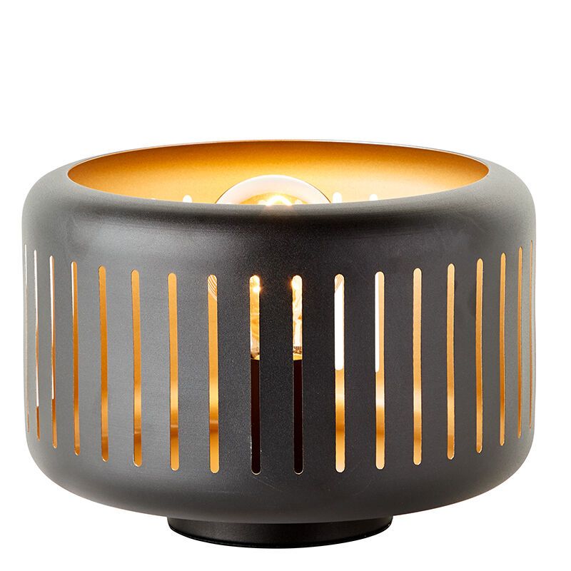 Lampe de table noire industrielle, Veronika, avec interrupteur