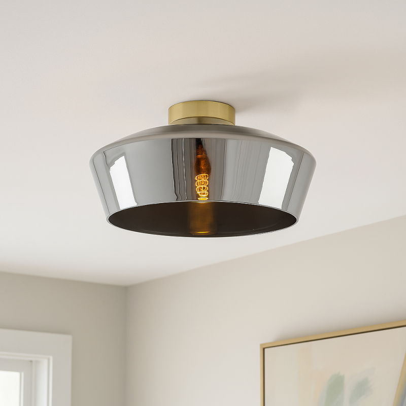 Lampe plafond dorée design, Manus
