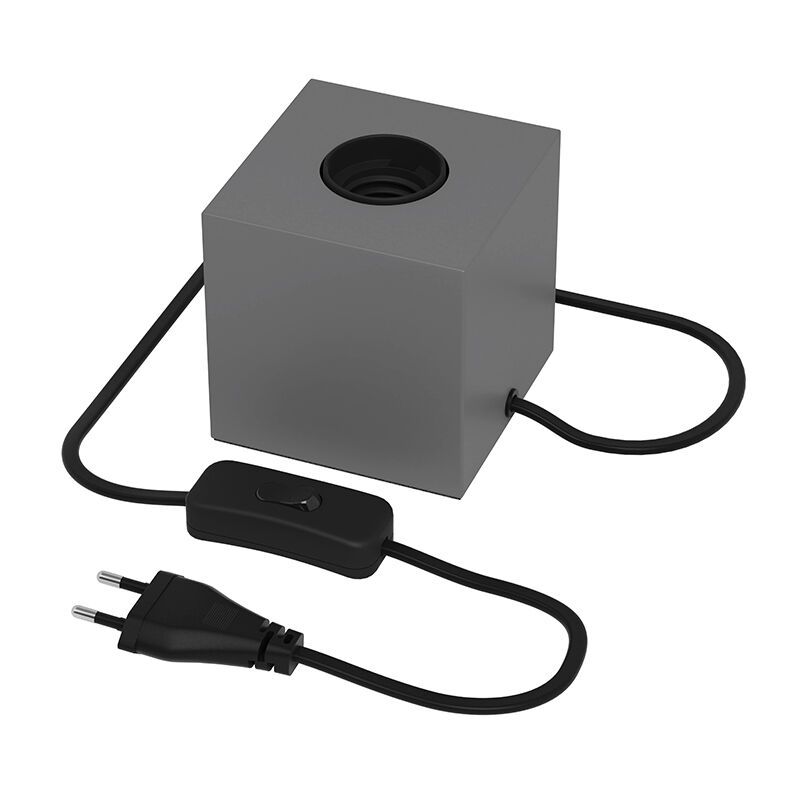 Lampe de table sans abat-jour moderne grise, Loana, avec interrupteur Lampe de table sans abat-jour moderne grise, Loana, avec interrupteur