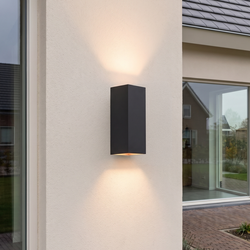 Applique up and down en aluminium noire, Dion, 8W, 3000K LED, IP54
