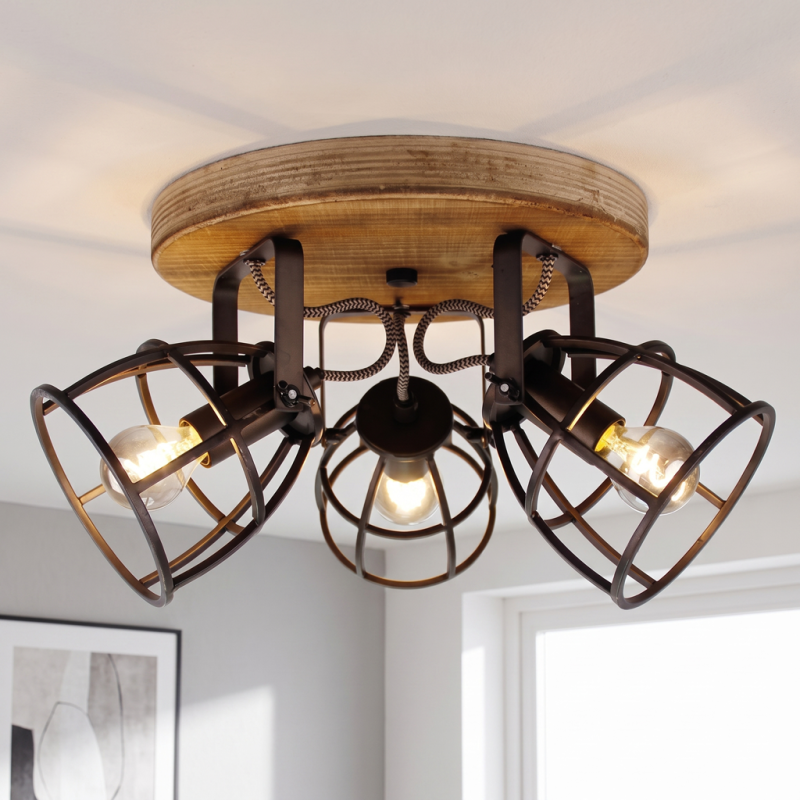 Spot plafond noir industriel, Calvin