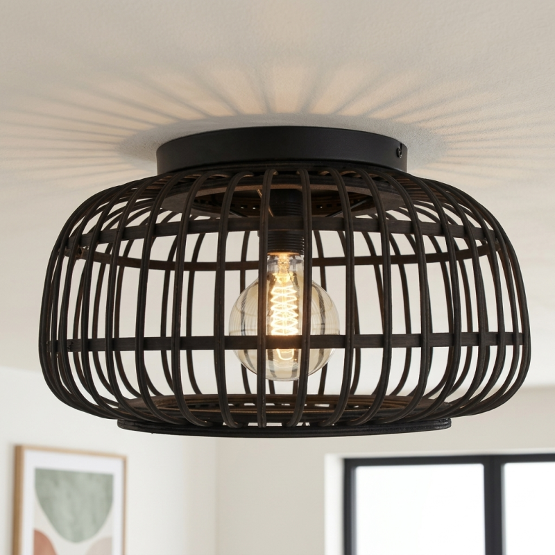 Lampe plafond noire rustique, Cherine Lampe plafond noire rustique, Cherine