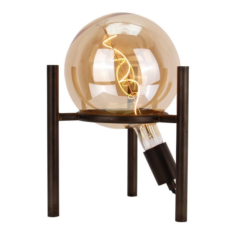 Lampe de table noire rétro, Alvin, avec interrupteur
