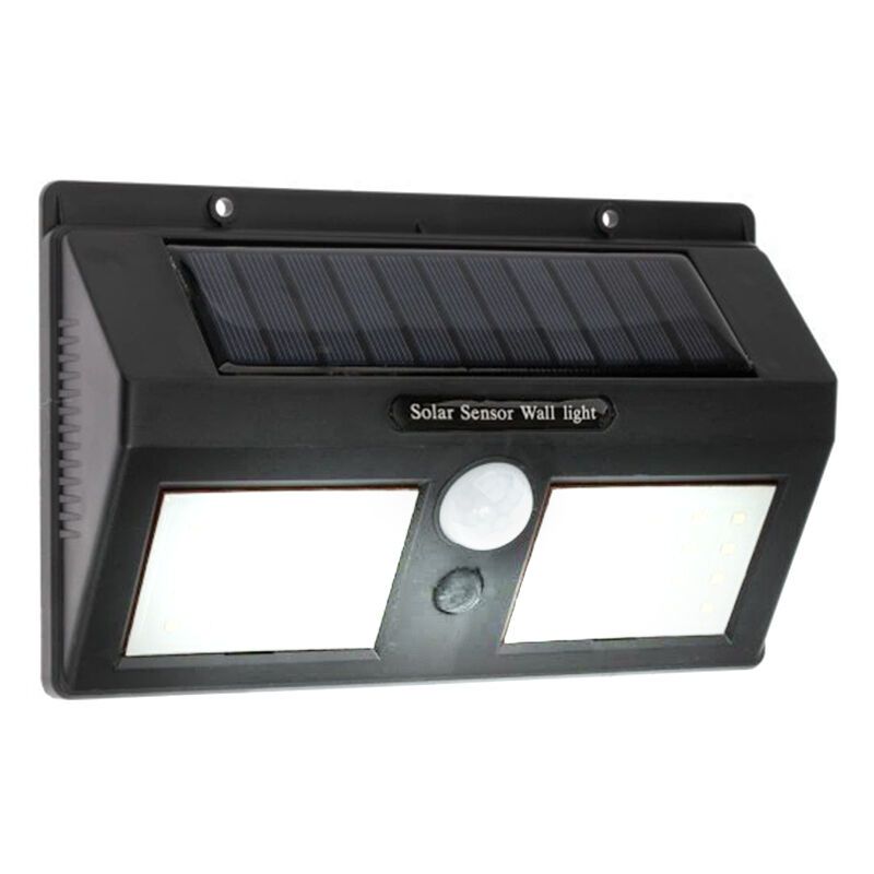 Applique solaire extérieur noire en plastique, Albert, 8W, 6000K LED, IP65