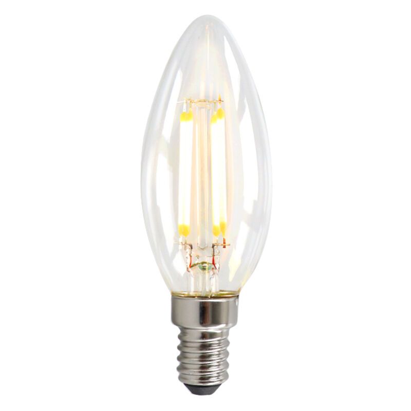 Dimmable E14 ampoule bougie LED, 3w, verre transparent, 2700k