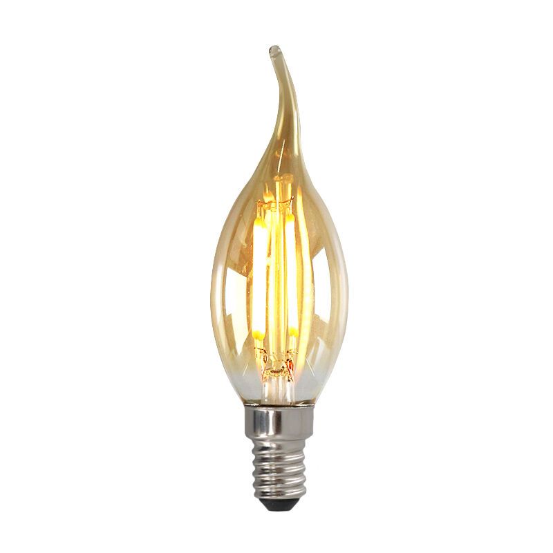 Dimmable E14 ampoule bougie LED, 3w, ambre verre, 2200K