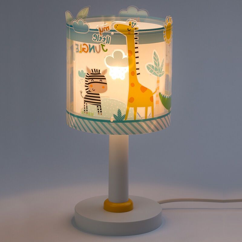 Lampe de table pour enfants en plastique multicolore, Jungle, avec interrupteur Lampe de table pour enfants en plastique multicolore, Jungle, avec interrupteur