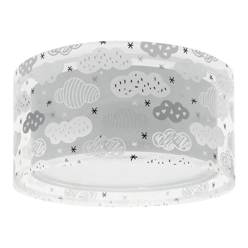 Plafonnier pour enfants en plastique gris, Clouds