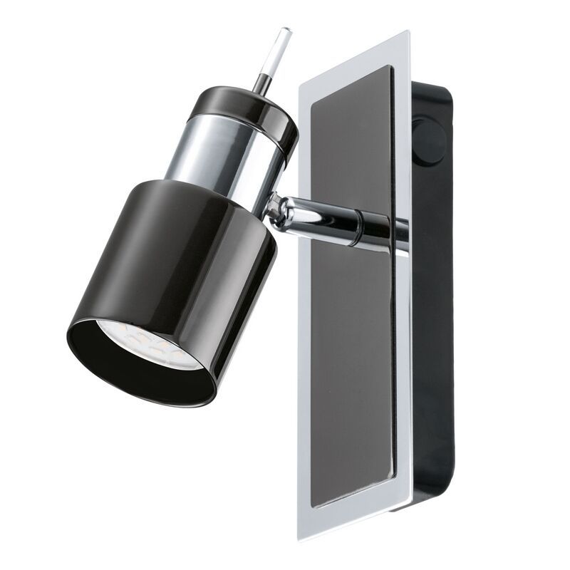 Spot plafond nickel en acier, Nicolas, avec interrupteur