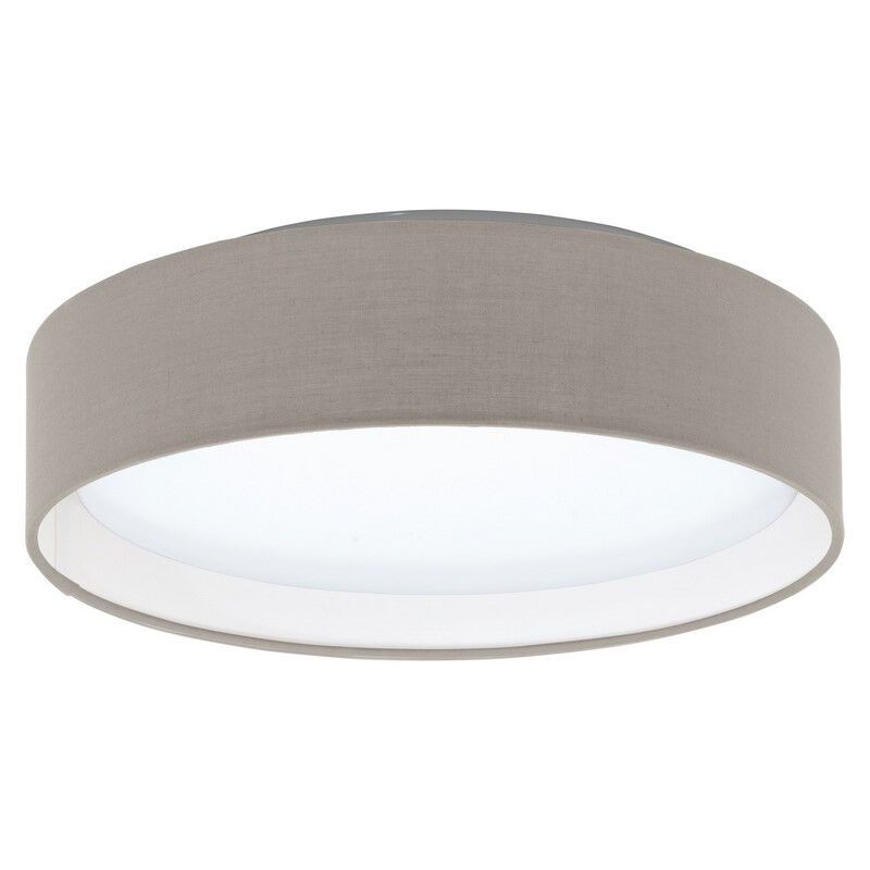 Lampe plafond taupe en tissu, Abano, 12W, 3000K LED Lampe plafond taupe en tissu, Abano, 12W, 3000K LED