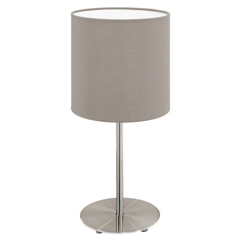 Lampe de table taupe en tissu, Abano, avec interrupteur