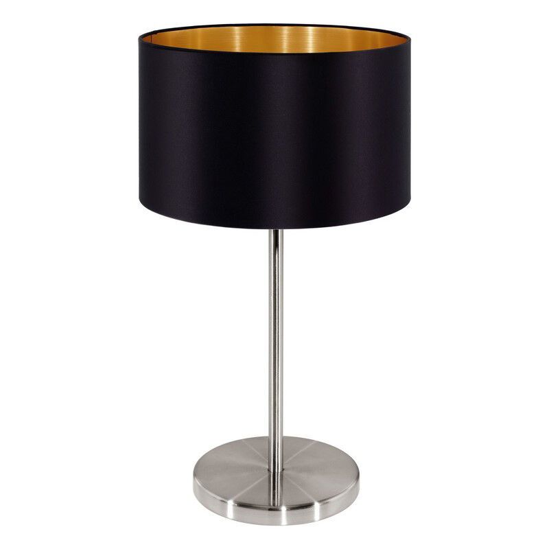 Lampe de table dorée en tissu, Terme, avec interrupteur Lampe de table dorée en tissu, Terme, avec interrupteur