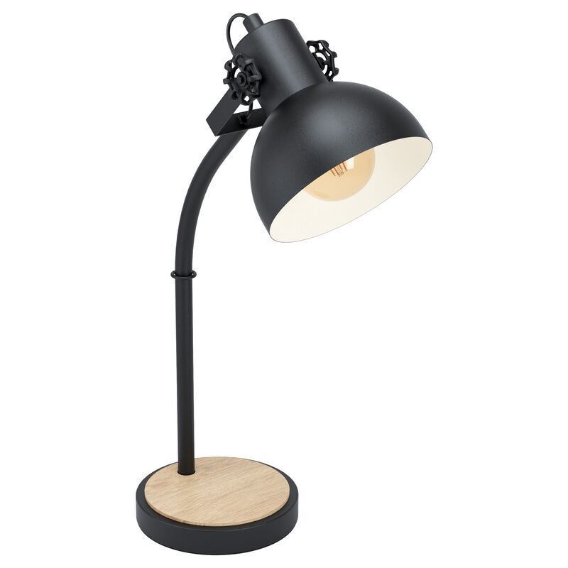 Lampe de table en bois marronne, Elmira, avec interrupteur