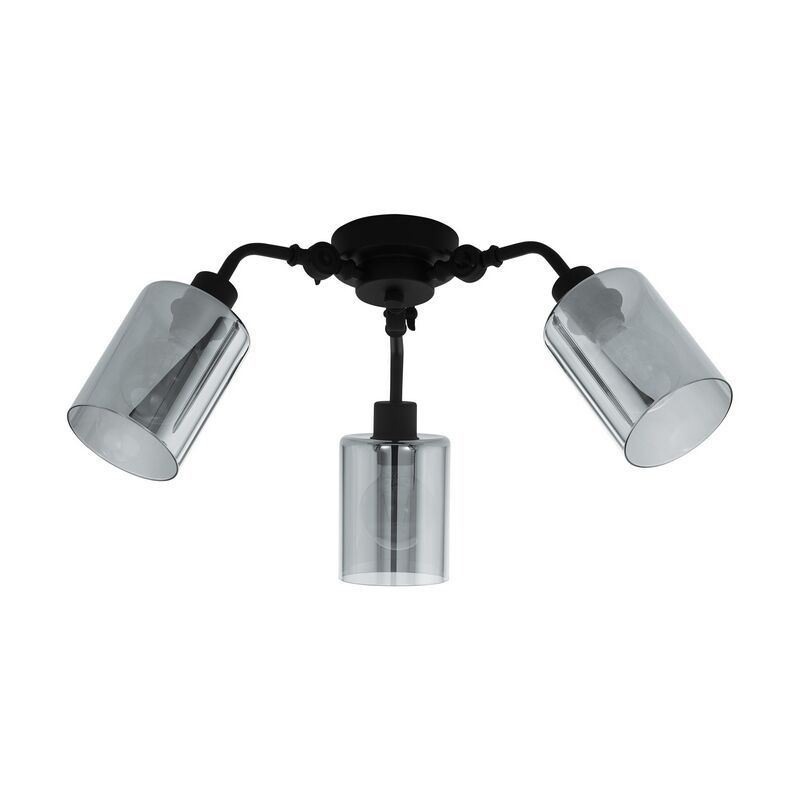 Lampe plafond noire en acier, Paola