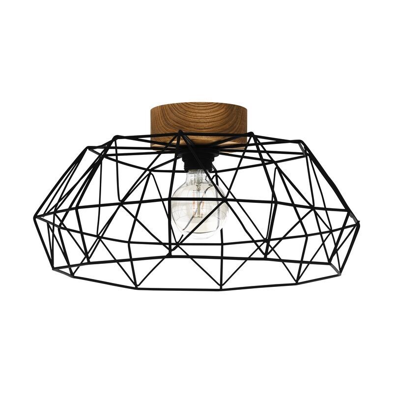 Lampe plafond en bois noire, Joseline