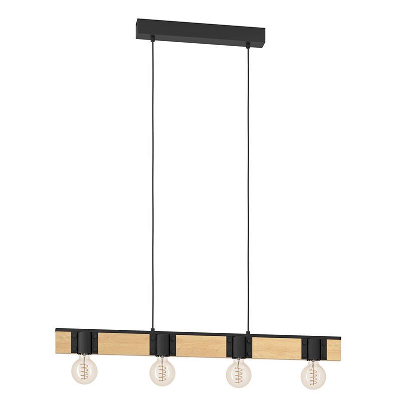 Lampe de table marronne en bois, Angela