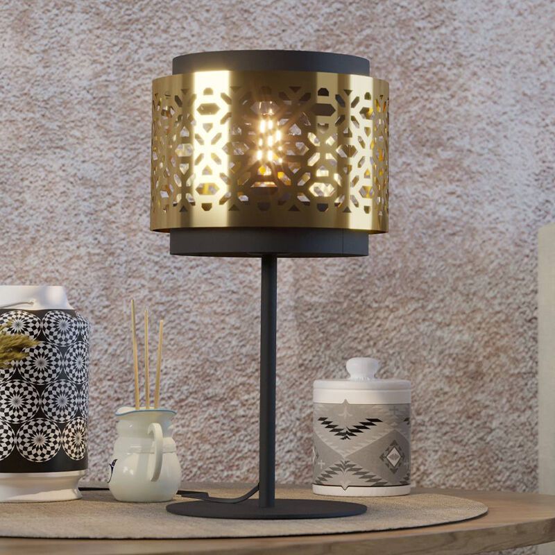 Lampe de table laiton en acier, Quincy, avec interrupteur Lampe de table laiton en acier, Quincy, avec interrupteur