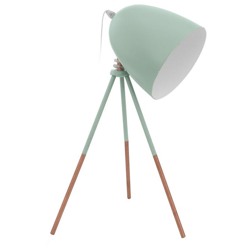 Lampe de table verte en métal, Jezebel, avec interrupteur