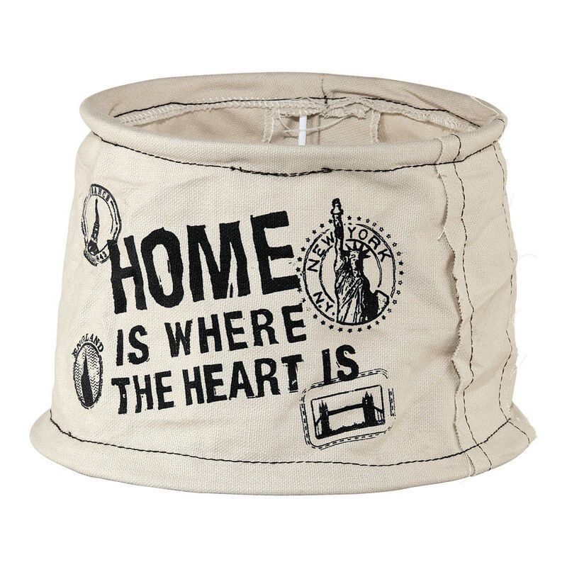 Abat-jour gris Noah, tissu, rural