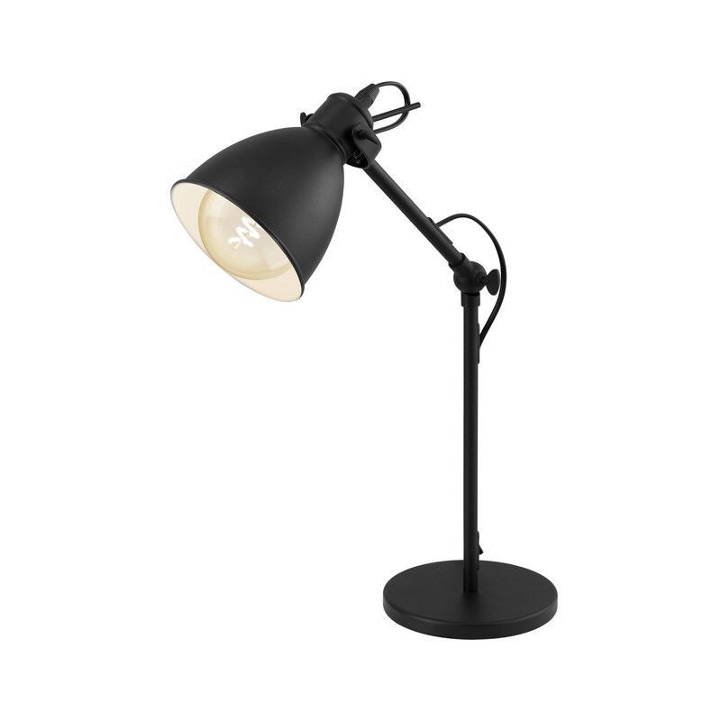 Lampe de table noire en métal, Lavinio, avec interrupteur Lampe de table noire en métal, Lavinio, avec interrupteur