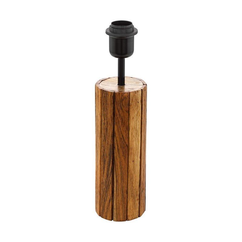 Lampe de table en bois marronne, Jayvano, avec interrupteur