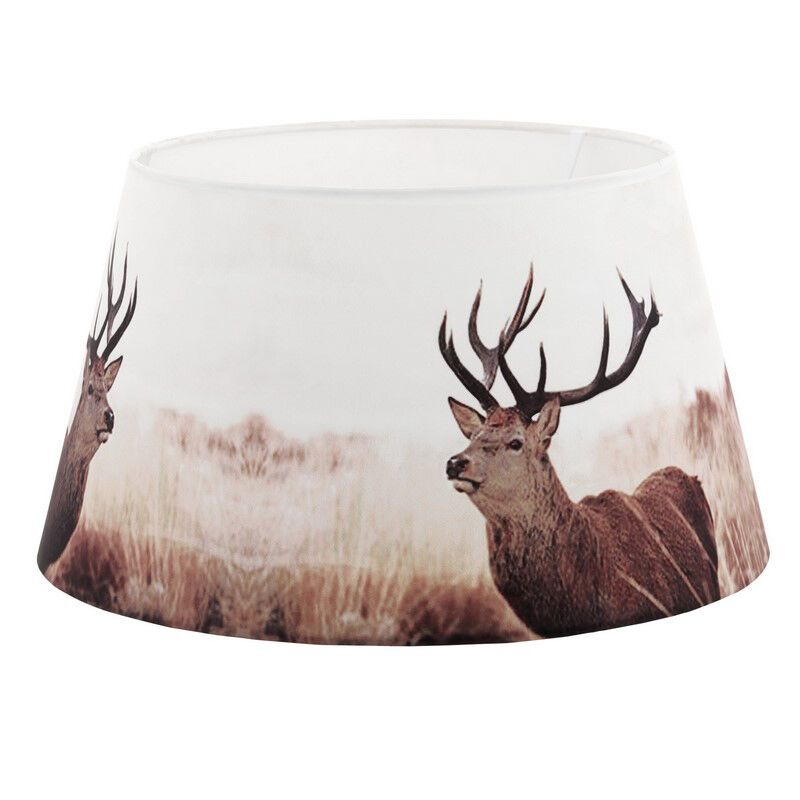 Abat-jour marron Noah, tissu, rural Abat-jour marron Noah, tissu, rural