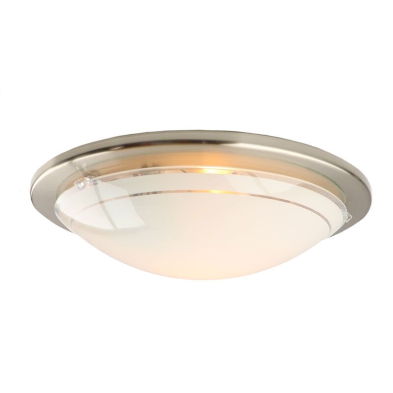 Lampe plafond nickel en verre, Agena Lampe plafond nickel en verre, Agena