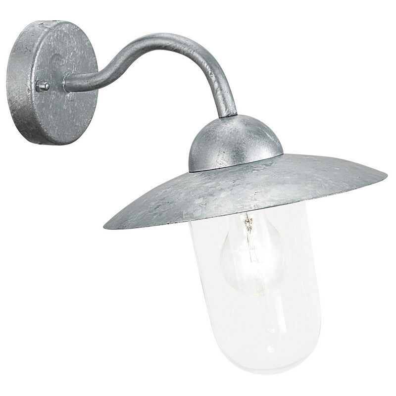 Luminaire extérieur argenté en verre, Dalisha, IP44 Luminaire extérieur argenté en verre, Dalisha, IP44