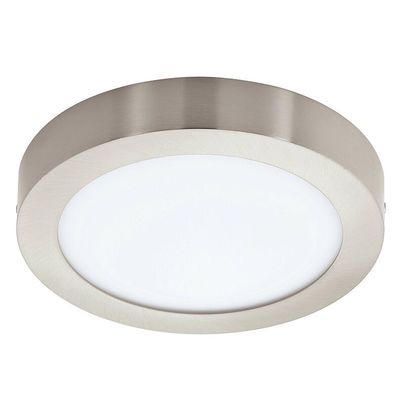Plafonnier connecté nickel en plastique, Geraldo, 16,5W, blanc chaud à froid réglable LED, IP44 Plafonnier connecté nickel en plastique, Geraldo, 16,5W, blanc chaud à froid réglable LED, IP44