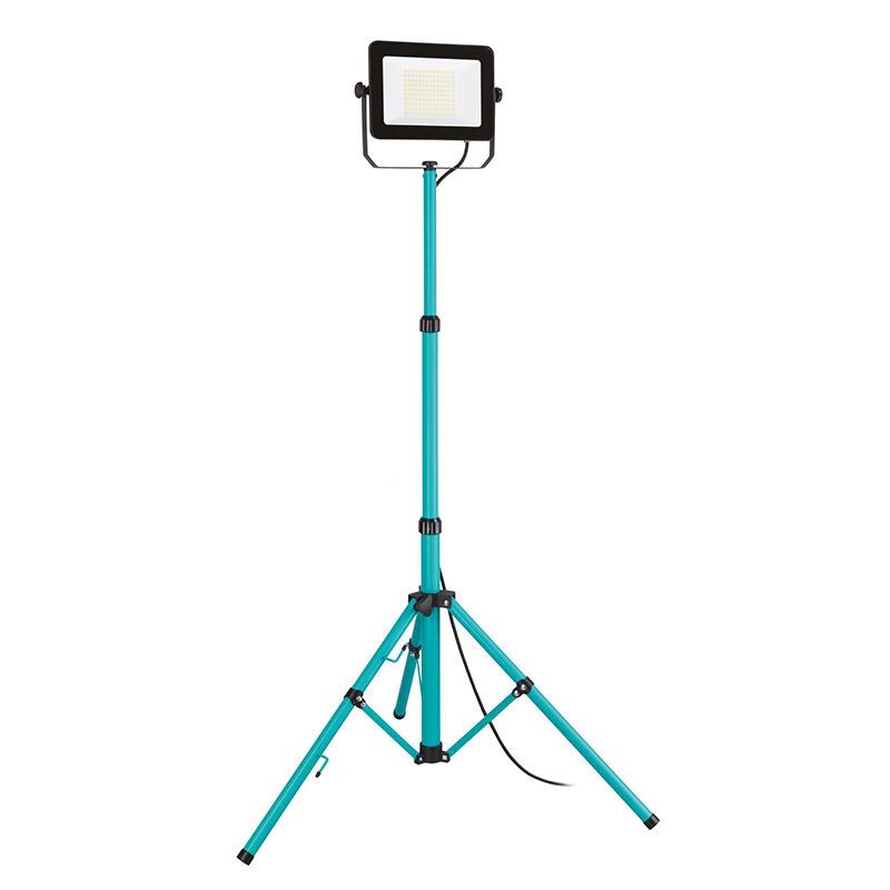 Lampe de chantier bleue en aluminium, Angelos, 100W, 4000K LED, IP65, avec interrupteur Lampe de chantier bleue en aluminium, Angelos, 100W, 4000K LED, IP65, avec interrupteur