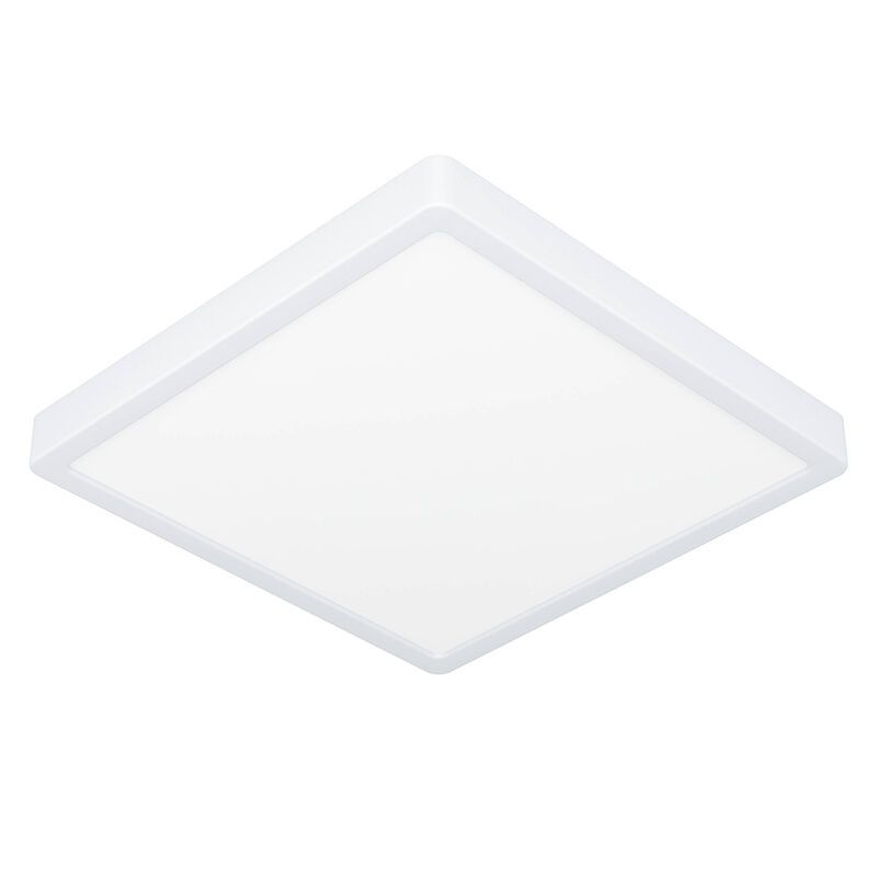 Lampe plafond blanche en plastique, Geraldo, 20,5W, 3000K LED