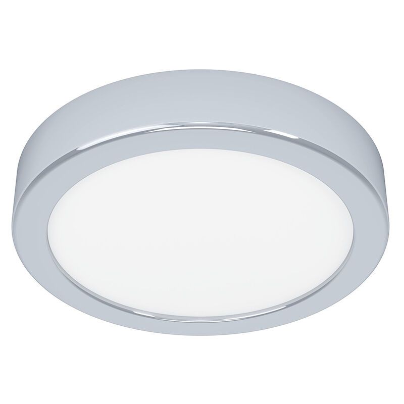 Plafonnier salle de bain chromé en plastique, Geraldo, 11W, 3000K LED, IP44