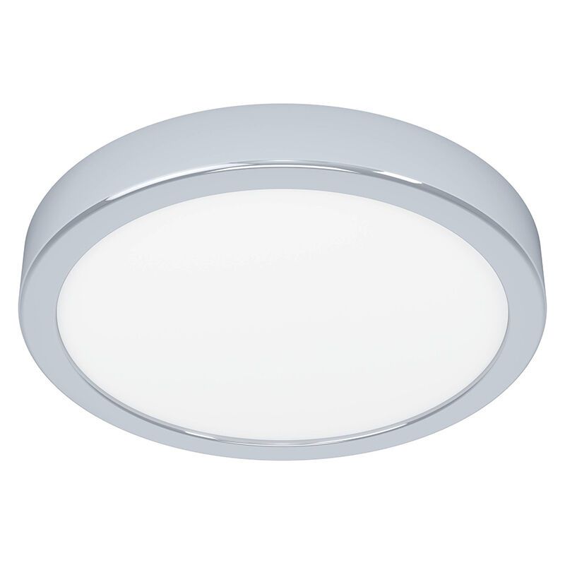 Plafonnier salle de bain chromé en plastique, Geraldo, 17W, 3000K LED, IP44