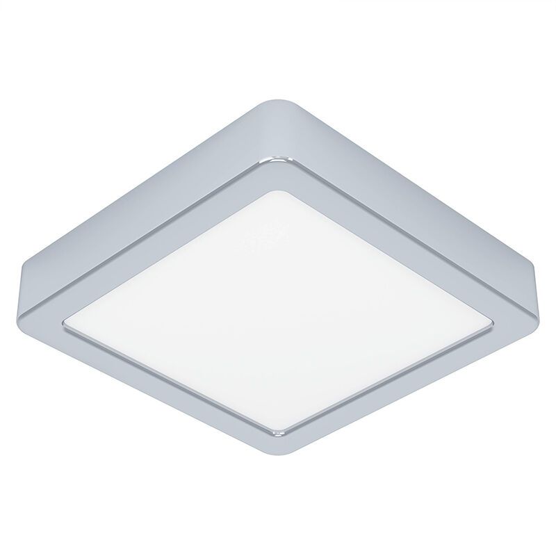 Plafonnier salle de bain chromé en plastique, Geraldo, 11W, 3000K LED, IP44