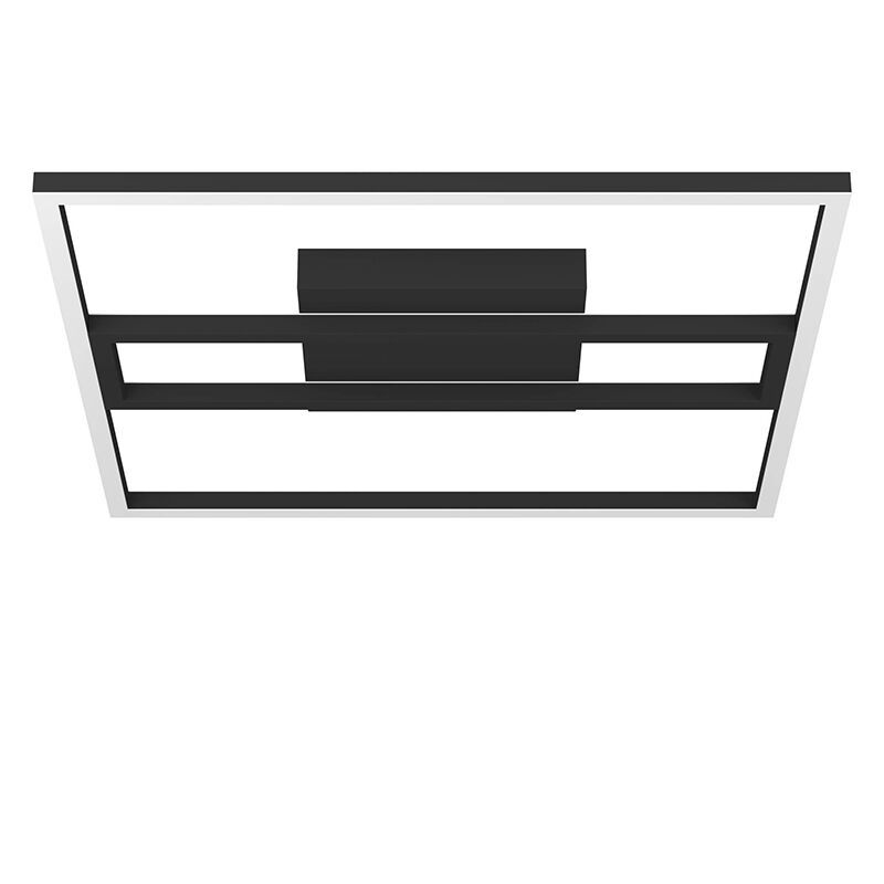 Plafonnier connecté noir en aluminium, Cecilia, 21W, blanc chaud à froid réglable LED