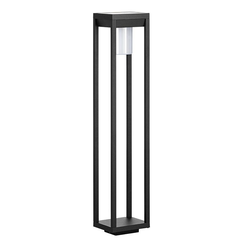 Lampadaire extérieur solaire noir en aluminium, Kwame, 3,7W, 4000K LED, IP44