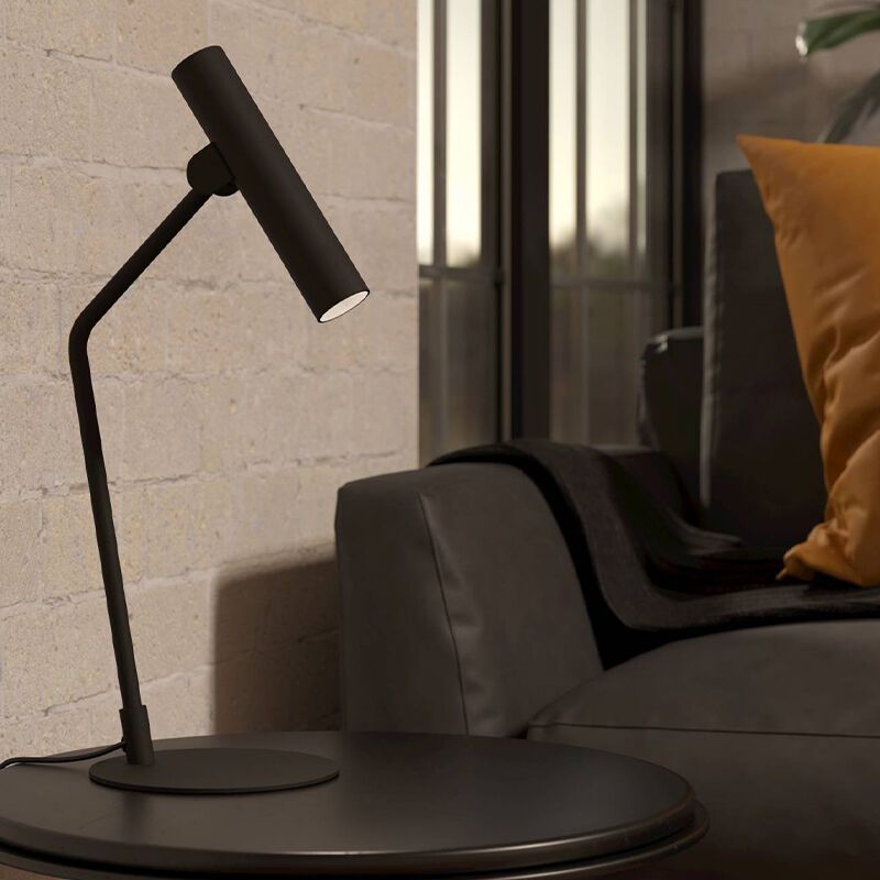 Lampe de table noire en aluminium, Aleyna, 5W, 3000K LED, avec interrupteur