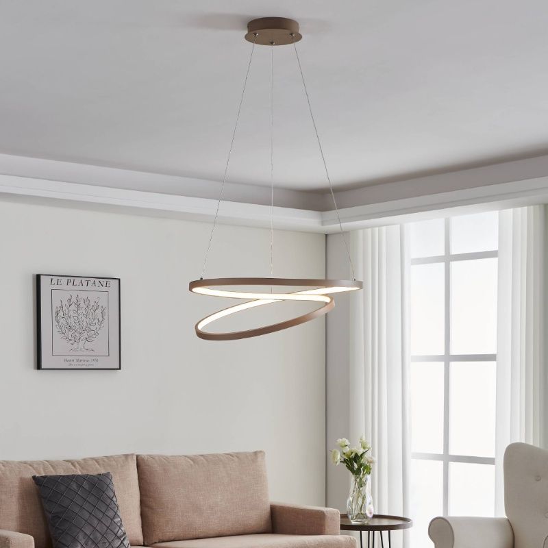 Suspension beige en aluminium, Ties, 36W, 3000K LED Suspension beige en aluminium, Ties, 36W, 3000K LED