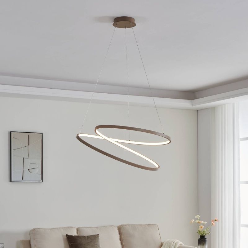 Suspension beige en aluminium, Ties, 42W, 3000K LED