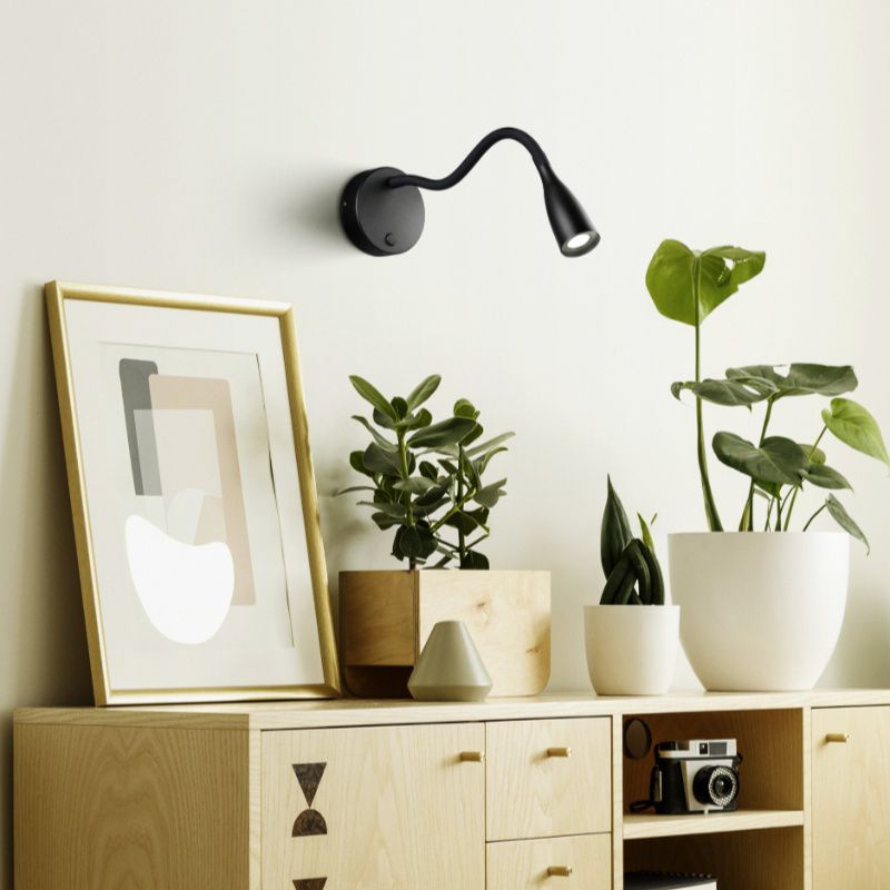 Applique murale noire en plastique, Obbe, 3,8W, 3000K LED, avec interrupteur Applique murale noire en plastique, Obbe, 3,8W, 3000K LED, avec interrupteur