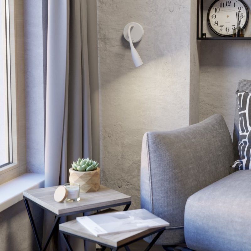 Applique murale blanche en plastique, Obbe, 3,8W, 3000K LED, avec interrupteur Applique murale blanche en plastique, Obbe, 3,8W, 3000K LED, avec interrupteur